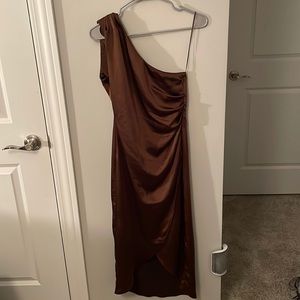 Brown one shoulder dress size S